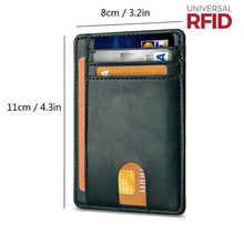 Load image into Gallery viewer, Minimalist Slim Wallet For Pocket RFID Blocking Business Credit Card Holder With ID Window BY09564 Harbourside Gifts
