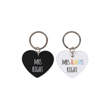 Load image into Gallery viewer, Mrs and Mrs Right Keyring Set S03720065 N/A
