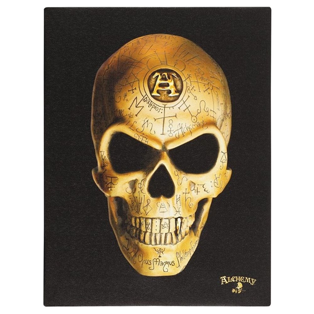 Omega Skull Canvas Plaque by Alchemy. 19x25cm S03722286 N/A