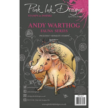 Load image into Gallery viewer, Pink Ink Designs Fauna Series Collection A5 (6x8in) Clear Stamp Set Andy Warthog Pink Ink
