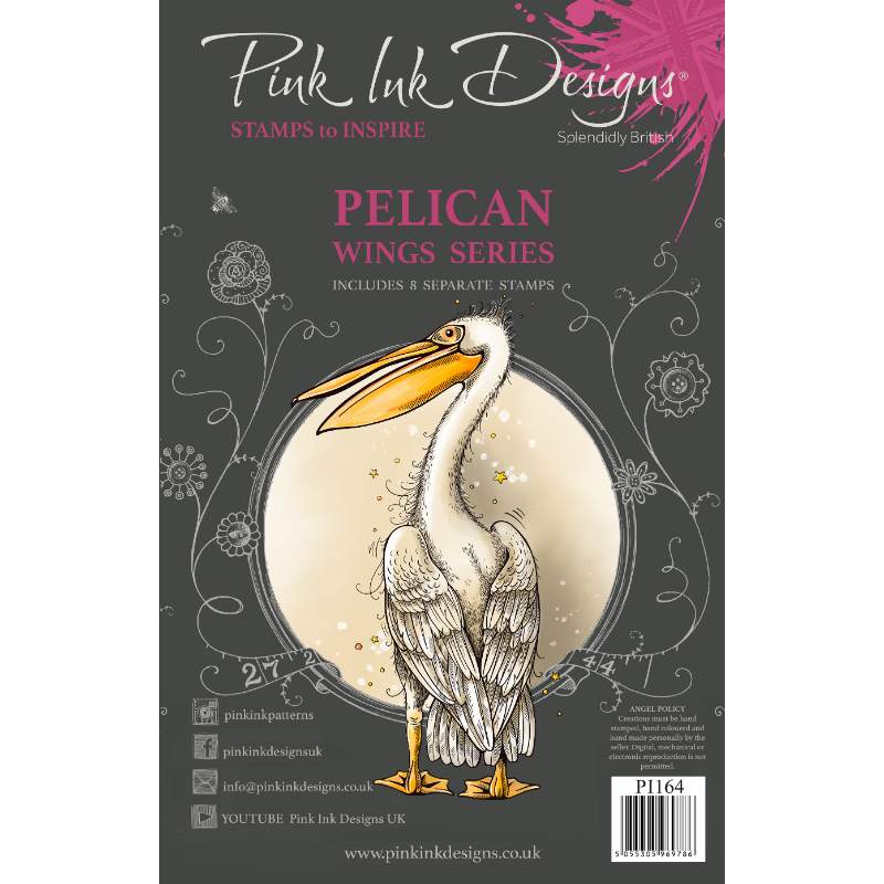 Pink Ink Designs Pelican Wings Series Collection A5 Clear Stamp Set PI164 Pink Ink