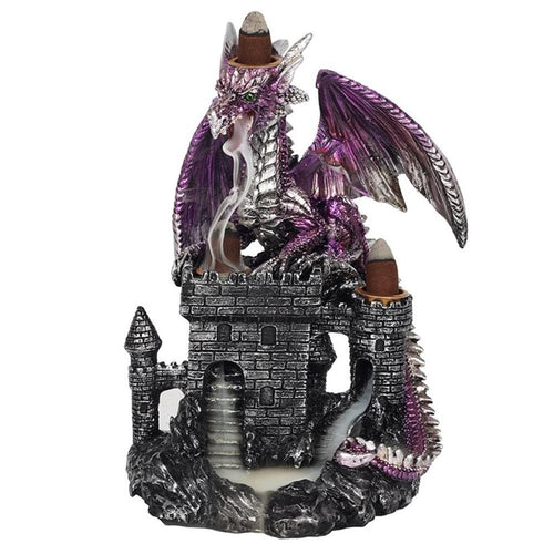 Purple Dragon on Castle Backflow Incense Burner S03720356 N/A