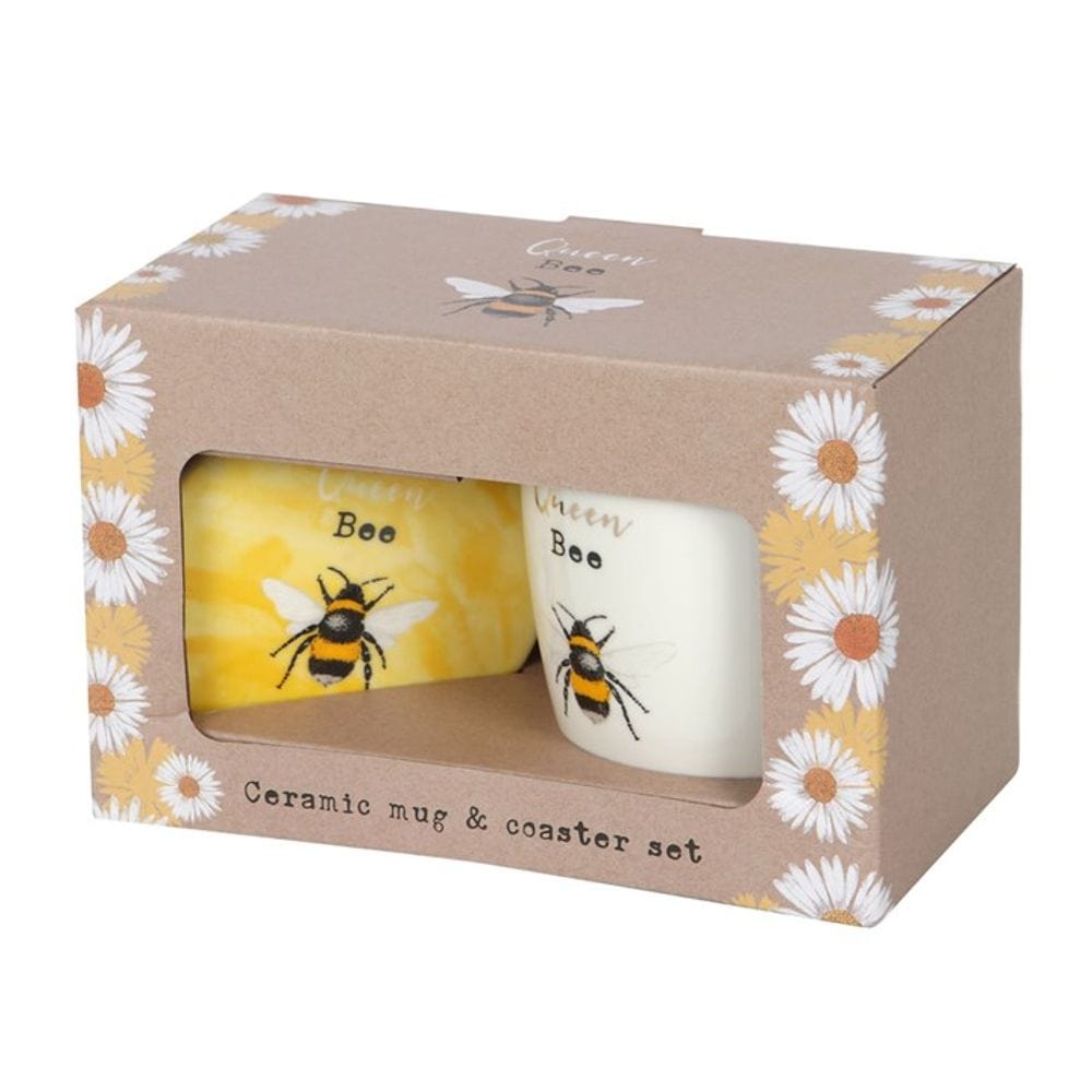 Queen Bee Ceramic Mug and Coaster Set S03720669 N/A