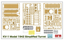 Load image into Gallery viewer, Ryefield 5041 Russian Heavy Tank KV-1 Model 1942 Simplified Turret 1:35 Scale Model Kit RM5041 Ryefield
