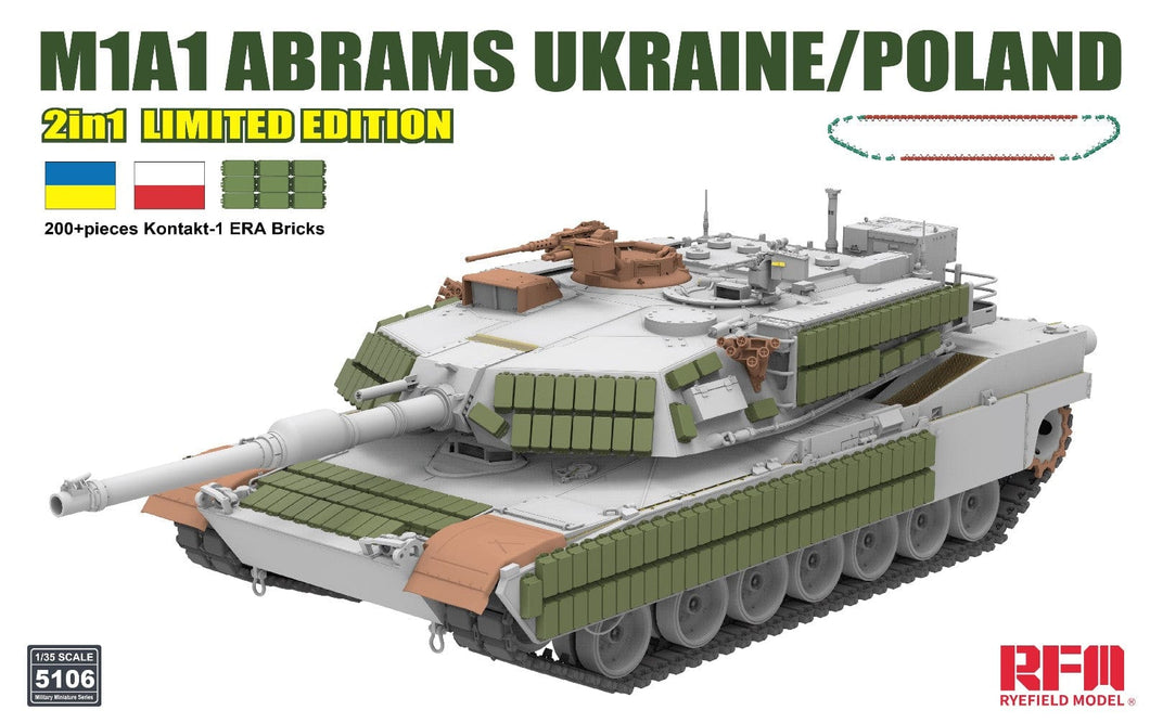 Ryefield 5106 M1A1 Abrams Ukraine/Poland 2in1 Limited Edition 1:35 Scale Model Kit RM5106 Ryefield