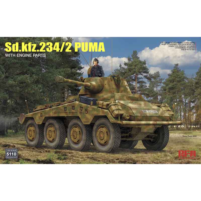 Ryefield Model RM-5110 - 1:35 Sd.Kfz.234/2 Puma /W Engine Parts RM5110 Ryefield