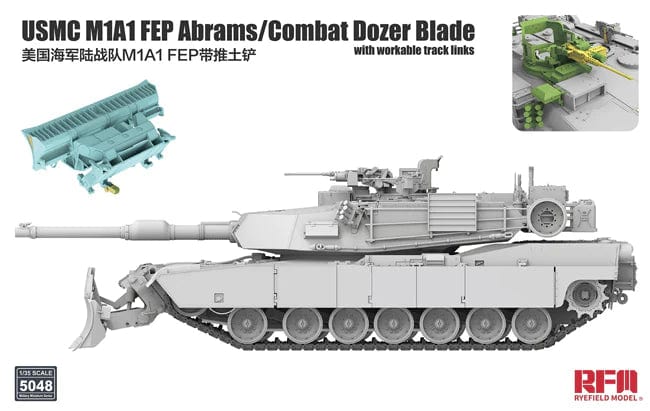 Ryefield RM5048 USMC M1A1 FEP Abrams/Combat Dozer Blade with workable track links 1:35 Scale Model Kit RM5048 Ryefield