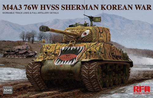 Ryefield RM5049 M4A3 76W HVSS Sherman Korean War 1:35 Scale Model Kit RM5049 Ryefield