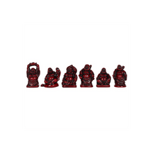 Load image into Gallery viewer, Set of 6 Red Resin Buddhas S03720728 N/A
