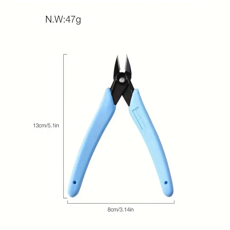 Side Cutters for Craft Jewellery Plastic Model Kits, Electrical, Wire Cutter 130mm Length Light Blue 8cm Light Blue 8cm Unbranded