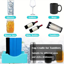 Load image into Gallery viewer, Silicone Cup Cradle for Tumblers Coffee Cups Glass Water Bottles Cans includes Squeegee XV09172 Unbranded
