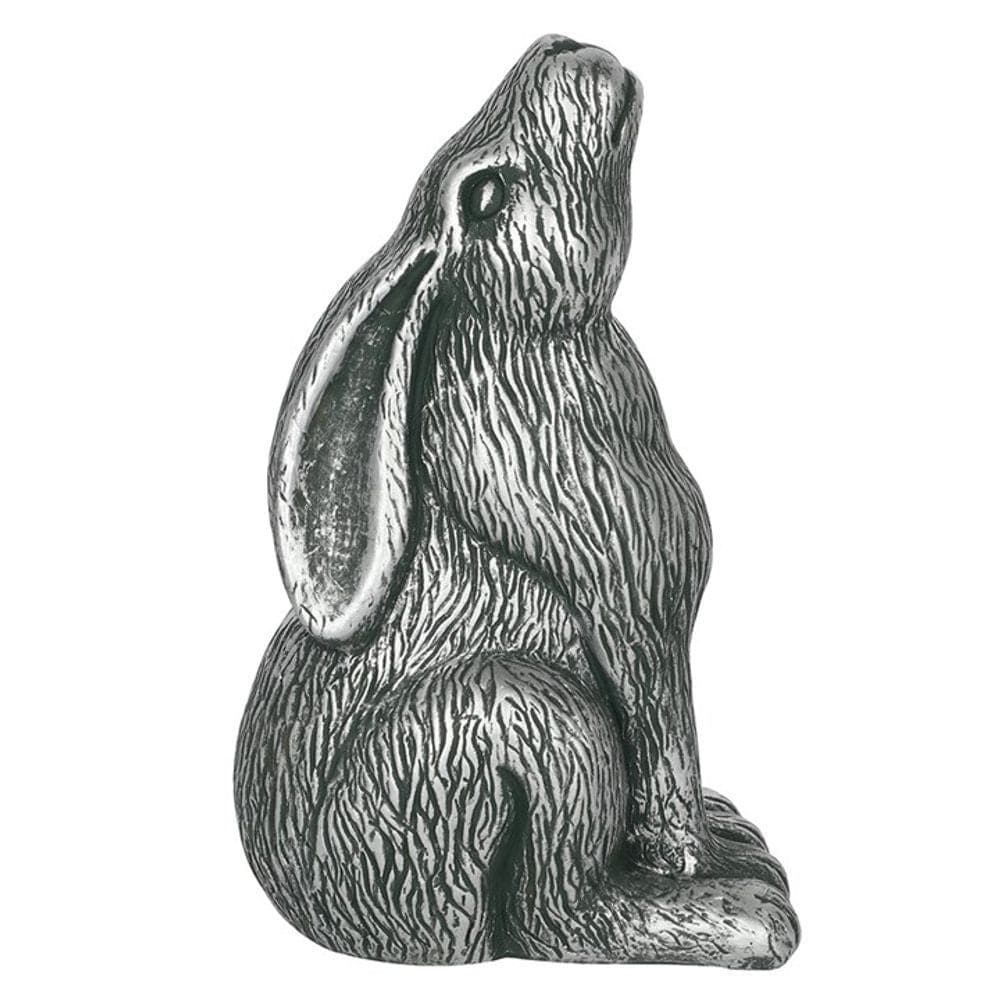 Silver Terracotta Moon Gazing Hare Garden Ornament S03721703 N/A