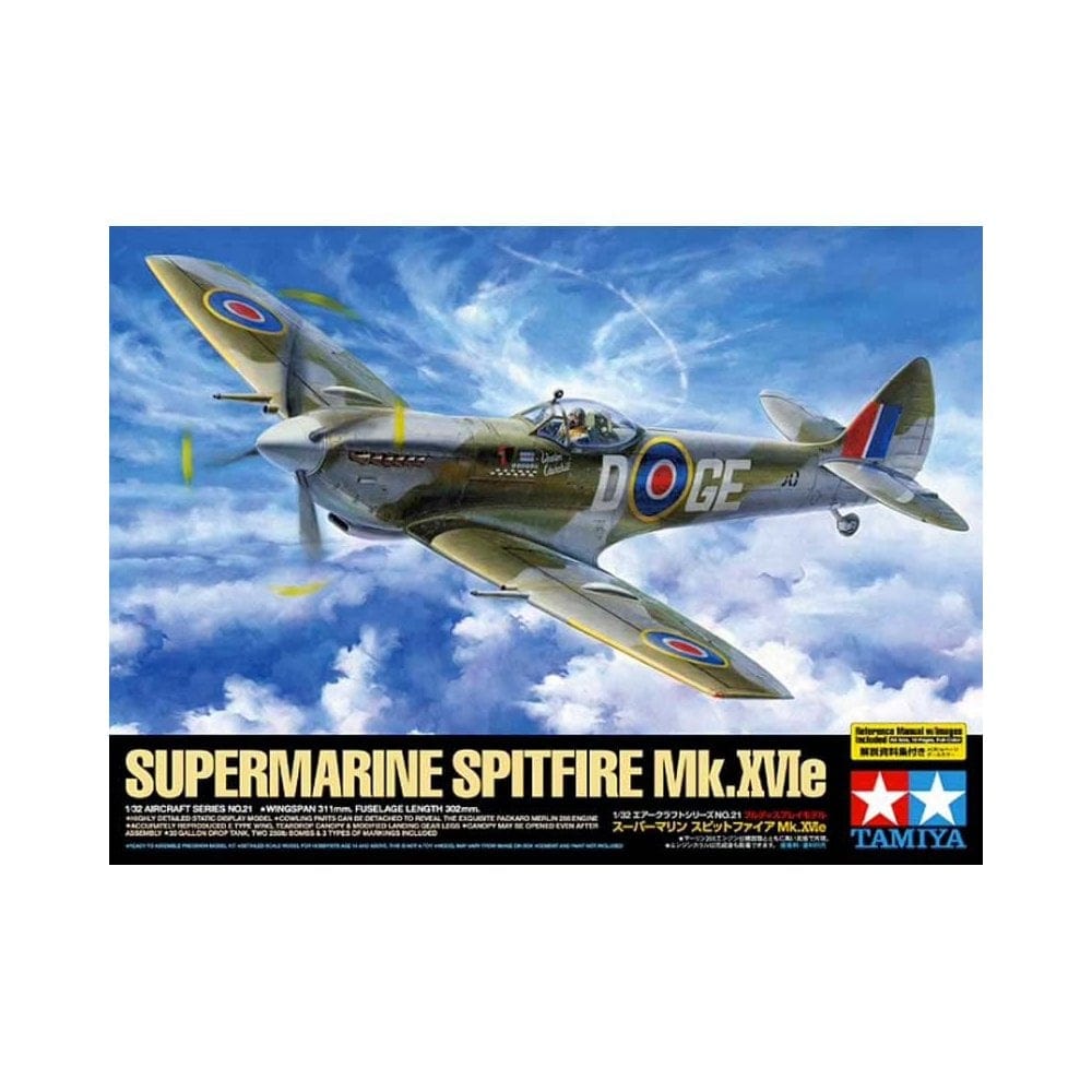 Tamiya 60321 Supermarine Spitfire Mk.XVIe 1:32 Scale Model Kit TAM60321 Tamiya