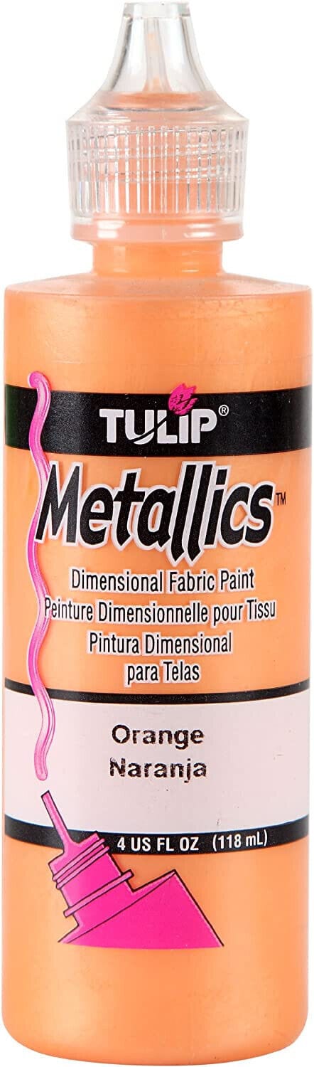 Tulip Dimensional Fabric Paint 118ml /4oz Metallics Orange 351132 Harbourside Gifts