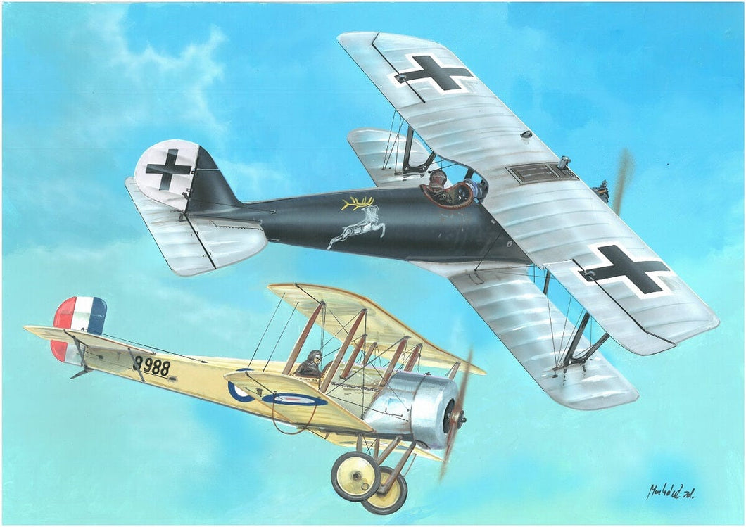 Valom 14436 Bristol Scout D Vs Pfalz D.IIIa (Duels In The Sky) 1:144 Scale Model VLM14436 Valom