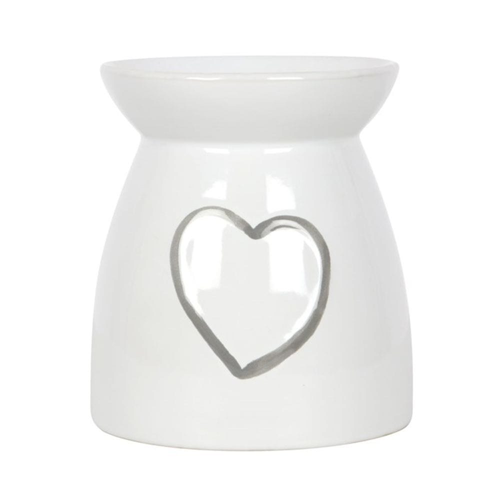 White Oil Burner With Grey Painted Heart S03720656 N/A