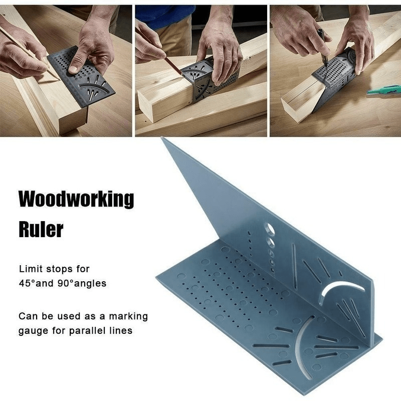Wood Working Ruler 3D Mitre Angle Measuring Gauge Square Size Measure Tool BM04833 Unbranded