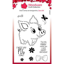 Load image into Gallery viewer, Woodware Jane Gill  Fuzzie Friends Clear Stamps 4 in x 6 in Pablo The Pig Creative Expressions
