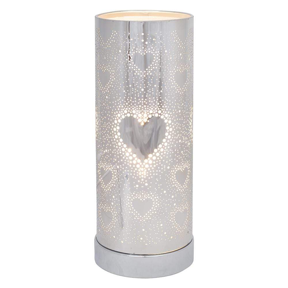 Silver Heart Aroma Touch Lamp 26cm L-7661WH Unbranded