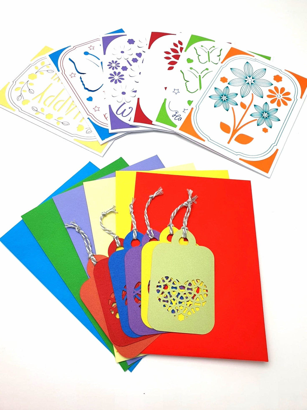 6 Handmade Birthday Cards 6 Coloured Envelopes and 6 Gift Tags Clean Simple Designs BDCBundle1 Harbourside Gifts