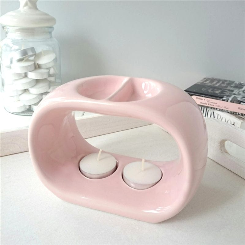 Ceramic Modern Duo Wax Melt Warmer Burner - Pink OB70110P eScential