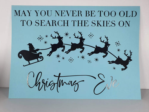 Christmas Poster - Christmas Eve - Handmade 35 x 25cm Xmas Eve Harbourside Gifts