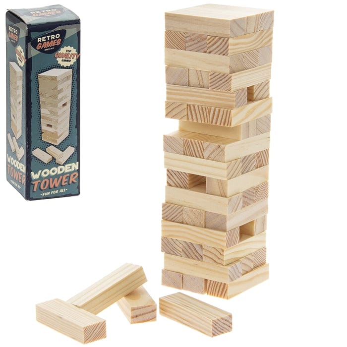 Classic Wooden Tower Block Stack and Tumble Game LP62006 Lesser & Pavey