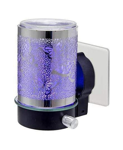 Colour Changing LED Plug In Aroma Lamp Silver Butterfly Design Harbourside Gifts