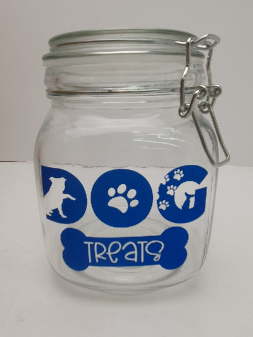 Dog Treats Airtight Storage Glass Jar 1L Hand Customised Harbourside Gifts