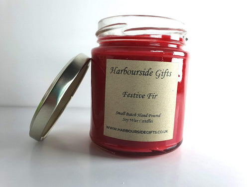 Festive Fir Scent Hand Poured Soy Wax Candle FF160J Harbourside Gifts