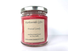 Load image into Gallery viewer, Frosted Candy Apple Scent Hand Poured Soy Wax Candle FCA160J Harbourside Gifts
