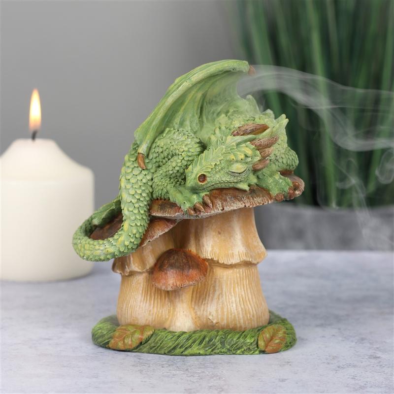 Green Dragon Incense Cone Burner Holder Designed by Anne Stokes Unbranded