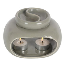Load image into Gallery viewer, Grey Double Wax Melt and Oil Burner OB_27622 Harbourside Gifts
