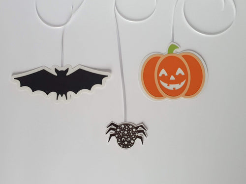 Halloween Hanging Decorations Handmade Glow In the Dark Bat, Spider, Pumpkin Set Of 3 HBUN2 Harbourside Gifts