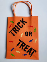 Load image into Gallery viewer, Halloween Trick or Treat Paper Party Bags Hand Decorated HBO1 Harbourside Gifts
