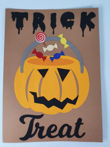 Halloween 'Trick or Treat' Poster Decoration Hand Made from thick Poster Board HHP2 Harbourside Gifts