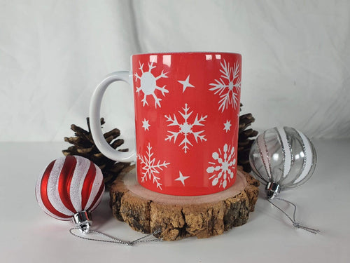 Hand Decorated 11oz Ceramic Tea Coffee Mug Snowflake Design Ideal gift- Boxed Snowflake Mug Harbourside Gifts