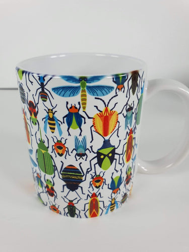 Hand Decorated 340ml Ceramic Tea Coffee Mug Insect Design Ideal gift Insect Mug Harbourside Gifts