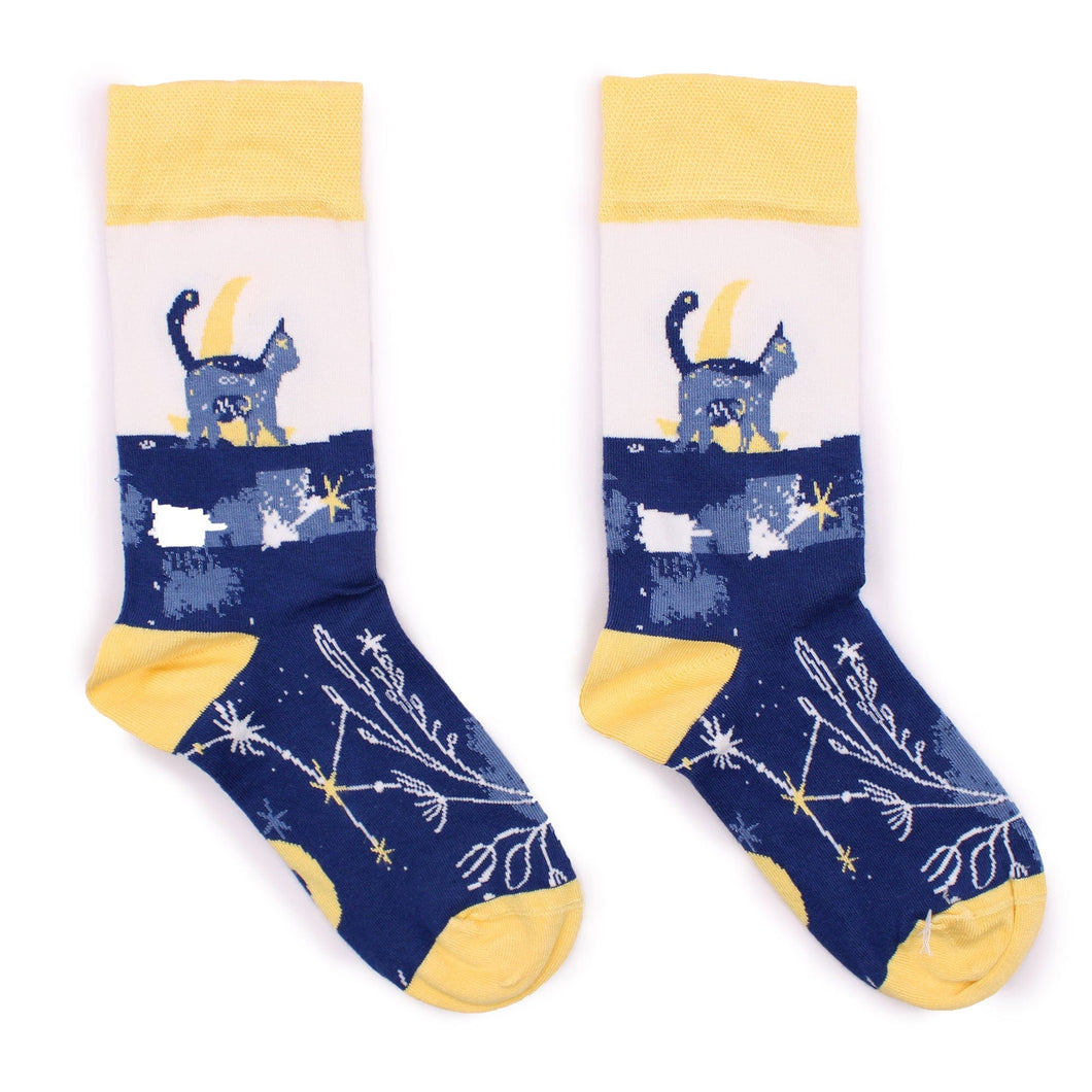 Hop Hare Bamboo Socks - Midnight Cat - 7.5-11.5 BAMS-17M Harbourside Gifts