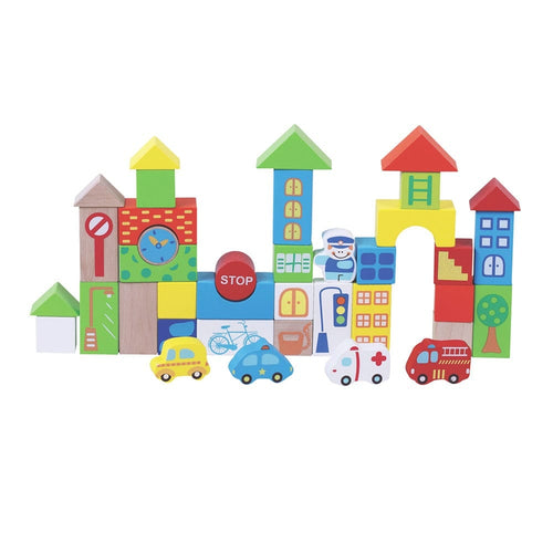 Jumini 40 pcs Traffic building blocks Wooden Toy AB2887 AB2887 Jumini