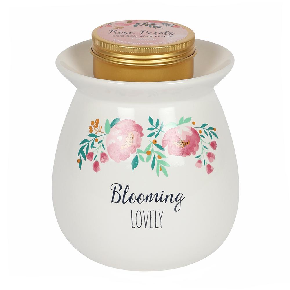 Large Blooming Lovely Wax Melt Burner Gift Set BL_38838 Unbranded