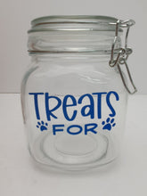 Load image into Gallery viewer, Personalised Pet Treats Airtight Storage Glass Jar 1L Pet Treats Harbourside Gifts
