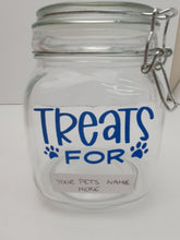 Load image into Gallery viewer, Personalised Pet Treats Airtight Storage Glass Jar 1L Pet Treats Harbourside Gifts
