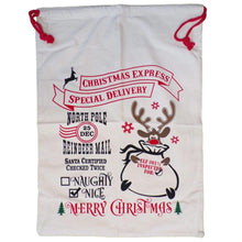 Load image into Gallery viewer, Personalised Reindeer Christmas Sack Present Santa Xmas Gift Bag Stocking RDSACK1 Unbranded
