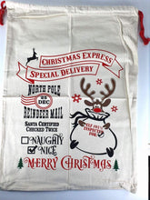 Load image into Gallery viewer, Personalised Reindeer Christmas Sack Present Santa Xmas Gift Bag Stocking RDSACK1 Unbranded
