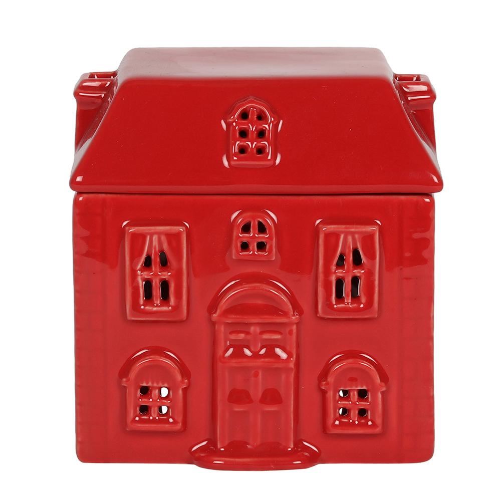 Red Ceramic House Oil Burner CR_01520 Harbourside Gifts