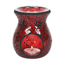 Load image into Gallery viewer, Red Crackle Glass Wax Melt Oil Burner OB66430 Unbranded
