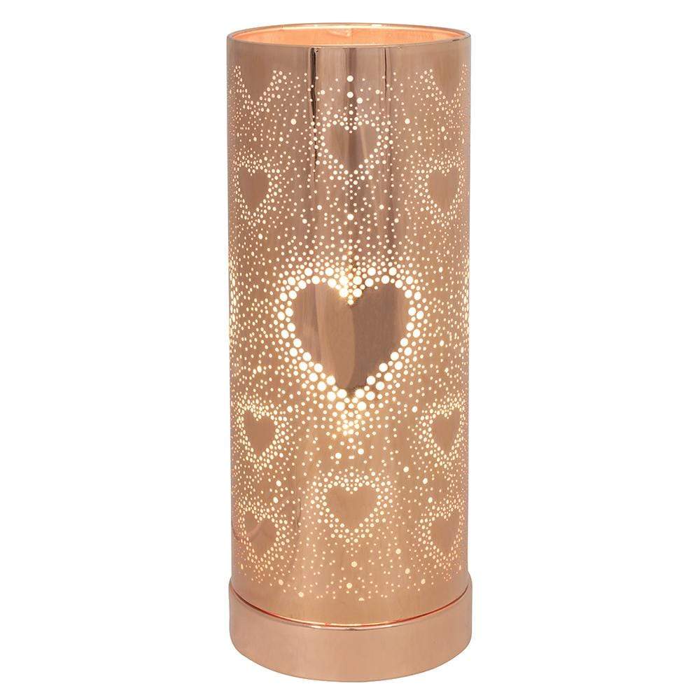 Rose Gold Heart Aroma Touch Lamp 26cm L-7663WH Unbranded