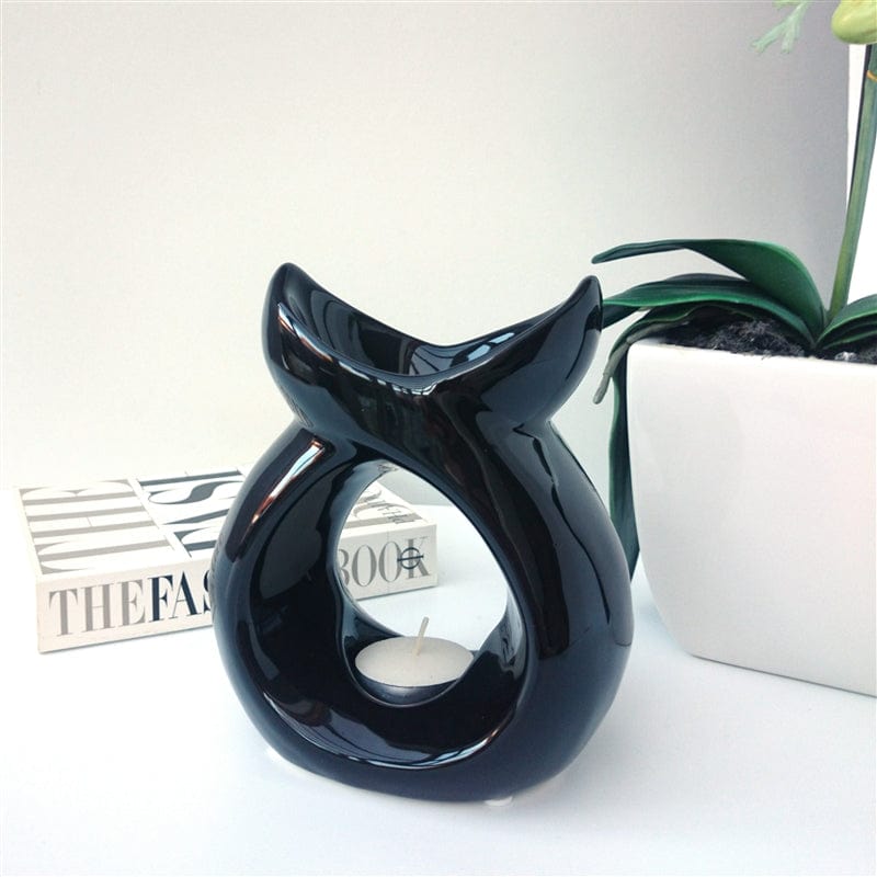 Serenity Ceramic Wax Melt Warmer Burner - Black OB70105B eScential