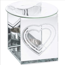 Load image into Gallery viewer, Silver Glitter Heart Wax Melt and Oil Burner SPAR01 eScential
